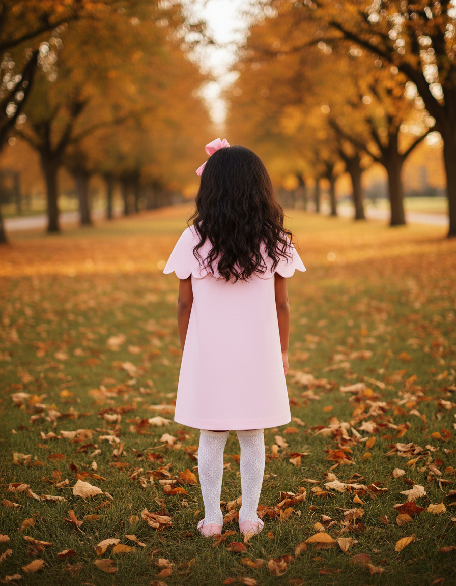 The Capelet Dress in Miriam - Pink Pinwale Corduroy