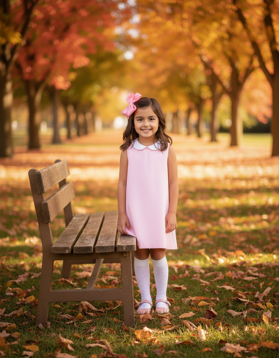 The Capelet Dress in Miriam - Pink Pinwale Corduroy