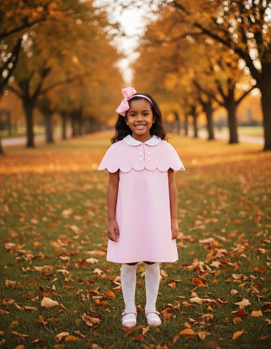 The Capelet Dress in Miriam - Pink Pinwale Corduroy