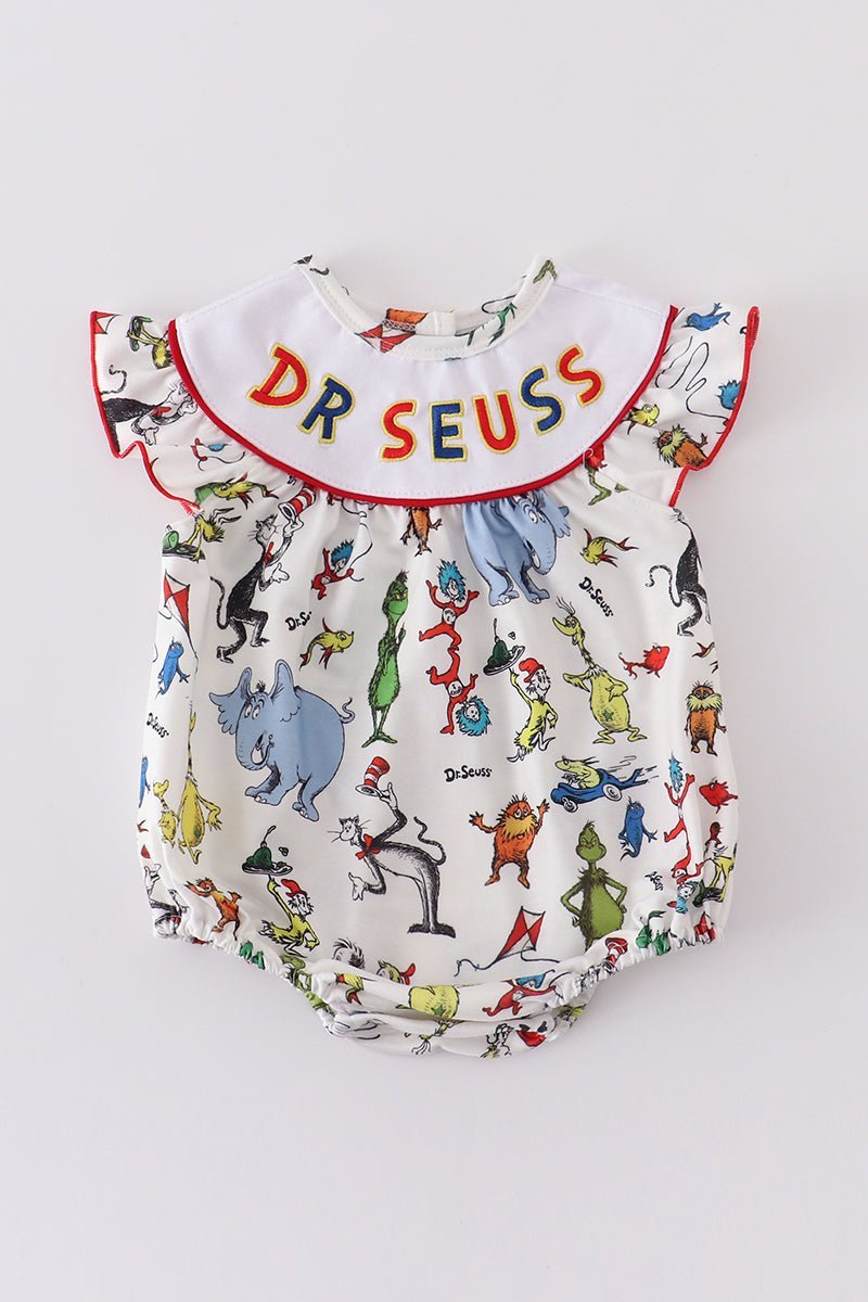Dr.Seuss embroidery girl bubble - Abbies Place