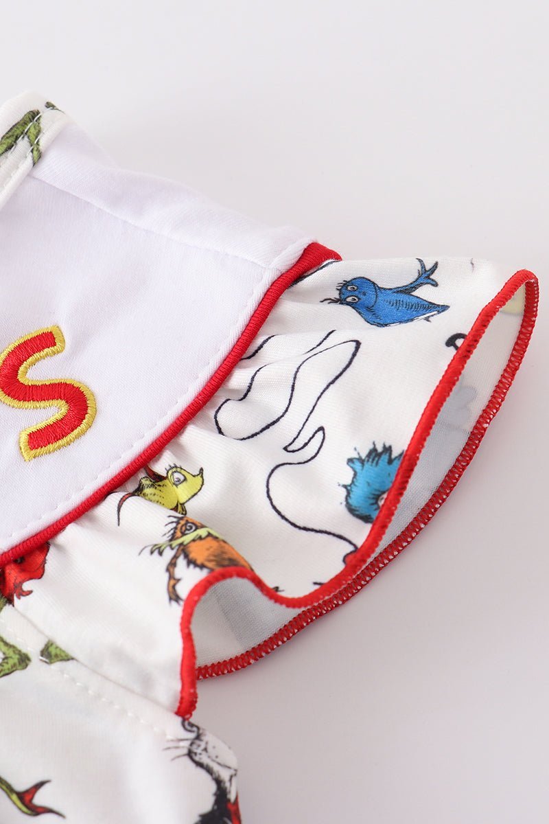 Dr.Seuss embroidery girl bubble - Abbies Place
