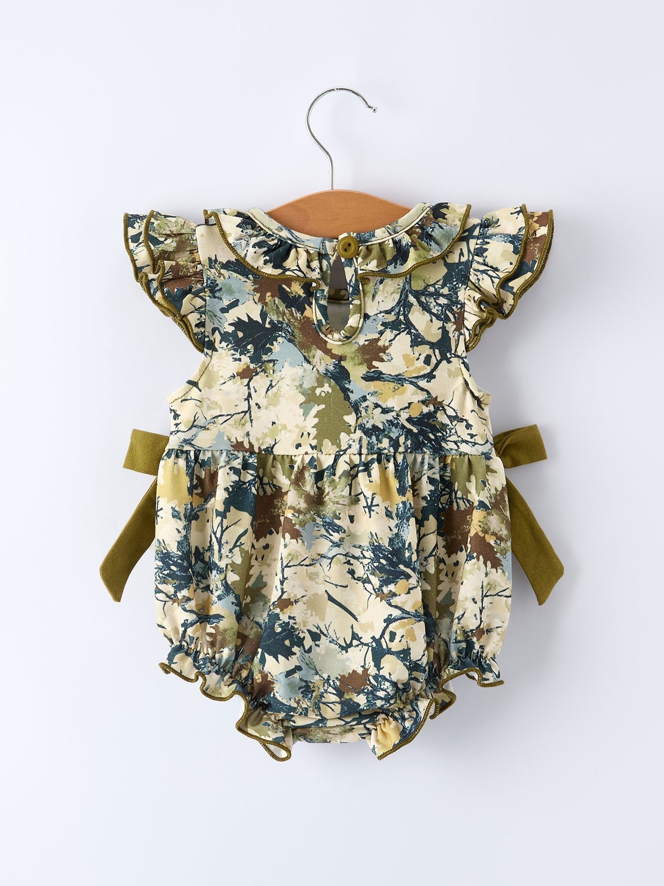 Duck Smocking Embroidery Baby Girls Camouflage Romper - Abbies Place