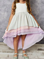 Kids Sherbert Pastel Hi-Lo Frills Fancy Dress - Image #1