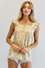 Load image into Gallery viewer, FLORAL PRINTED RUFFLE SLEEVELESS TOP - Image #3
