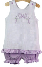 Load image into Gallery viewer, Baby Girl Bow Embroidered Ruffle Top and Bloomers - Image #1
