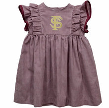 Load image into Gallery viewer, Florida State Seminoles
Embroidered Gingham Ruffle Dress - Image #1
