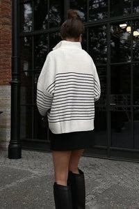 Striped half zip sweatshirt - Image #2