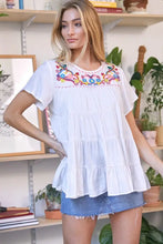 Load image into Gallery viewer, Solid Flared Short Sleeve Top - Image #1
