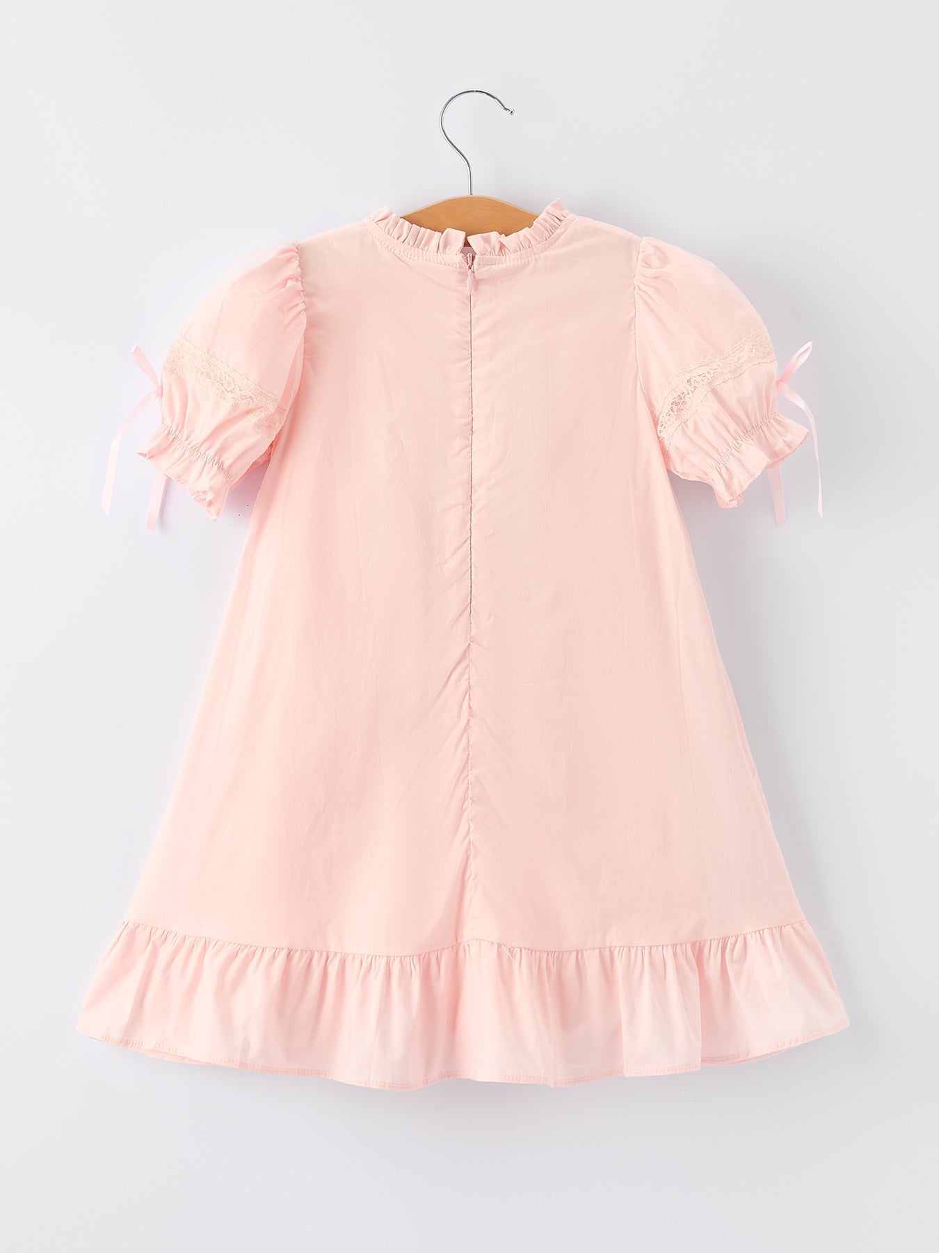 Embroidered Lace Girls' Short-sleeved Dress - Abbies Place
