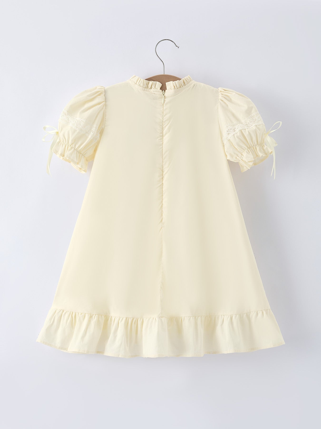 Embroidered Lace Girls' Short-sleeved Dress - Abbies Place