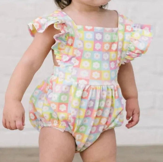 Emmy Floral Blocks Romper for Stylish Summer Looks - Abbies Place
