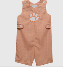 Load image into Gallery viewer, Clemson Tigers Embroidered Orange Gingham Jon Jons - Image #1
