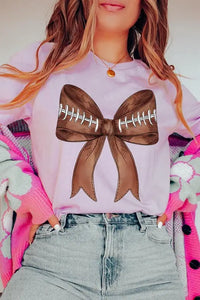 Coquette Football Bow Graphic T Shirts - Image #11