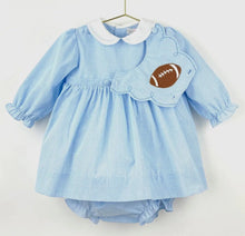 Load image into Gallery viewer, Football Applique Dress with Removable Bib - Image #2
