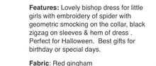 Load image into Gallery viewer, Spider Hand Smocked Bishop Dress-size chart attached with pictures - Image #4
