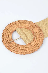 Oversize Bamboo Buckle Elastic Belt - Image #4