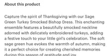 Load image into Gallery viewer, Preorder ETA 7/15-8/15-Sage Green Turkey Smocked Bishop Dress - Image #2
