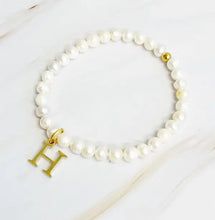 Load image into Gallery viewer, Freshwater Pearl Initial Charm Bracelet - Image #10
