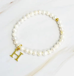 Freshwater Pearl Initial Charm Bracelet - Image #10