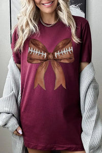 Coquette Football Bow Graphic T Shirts - Image #10