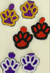 2 Tier Seed Beaded Animal Paw Print Dangle
Earrings - Image #1