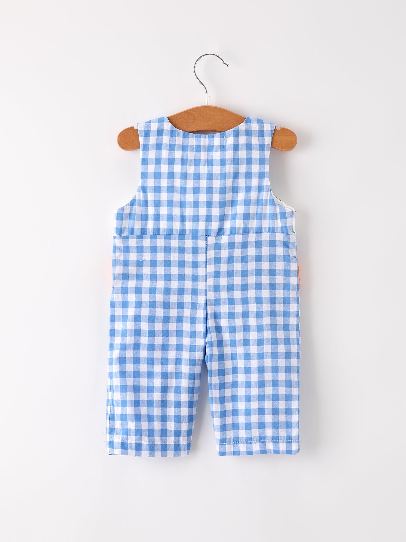 Fall Thanksgiving& Halloween Blue Pumpkin Smock Embroidery Baby Boy Romper - Abbies Place