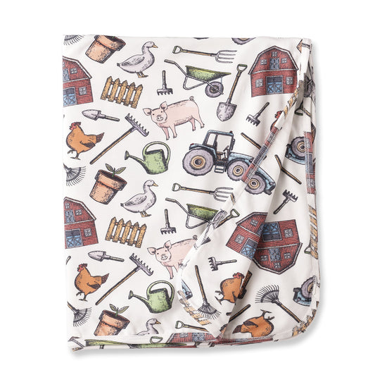 Farmer's Market Baby Stroller Blanket - Soft Bamboo - Abbies Place