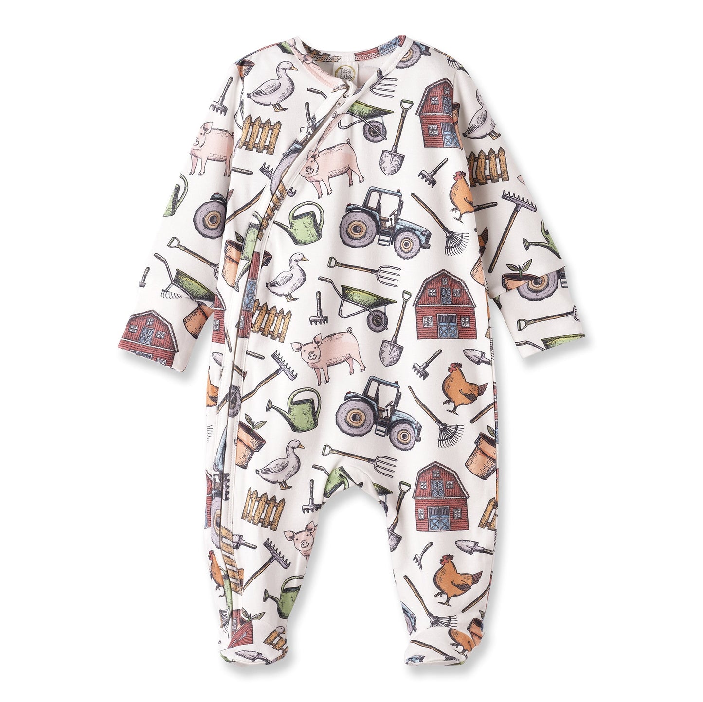 Farmer's Market Baby Zipper Romper – Soft Bamboo One-Piece - Abbies Place