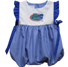 Load image into Gallery viewer, ETA 6/20-Florida Gators Embroidered Royal Gingham Girls Bubble - Image #1
