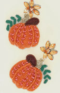 Jeweled Thanksgiving Pumpkin Earrings - Image #1