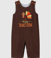 Preorder ETA 7/15-8/15-Brown Happy
Thanksgiving Turkey Overalls - Image #1