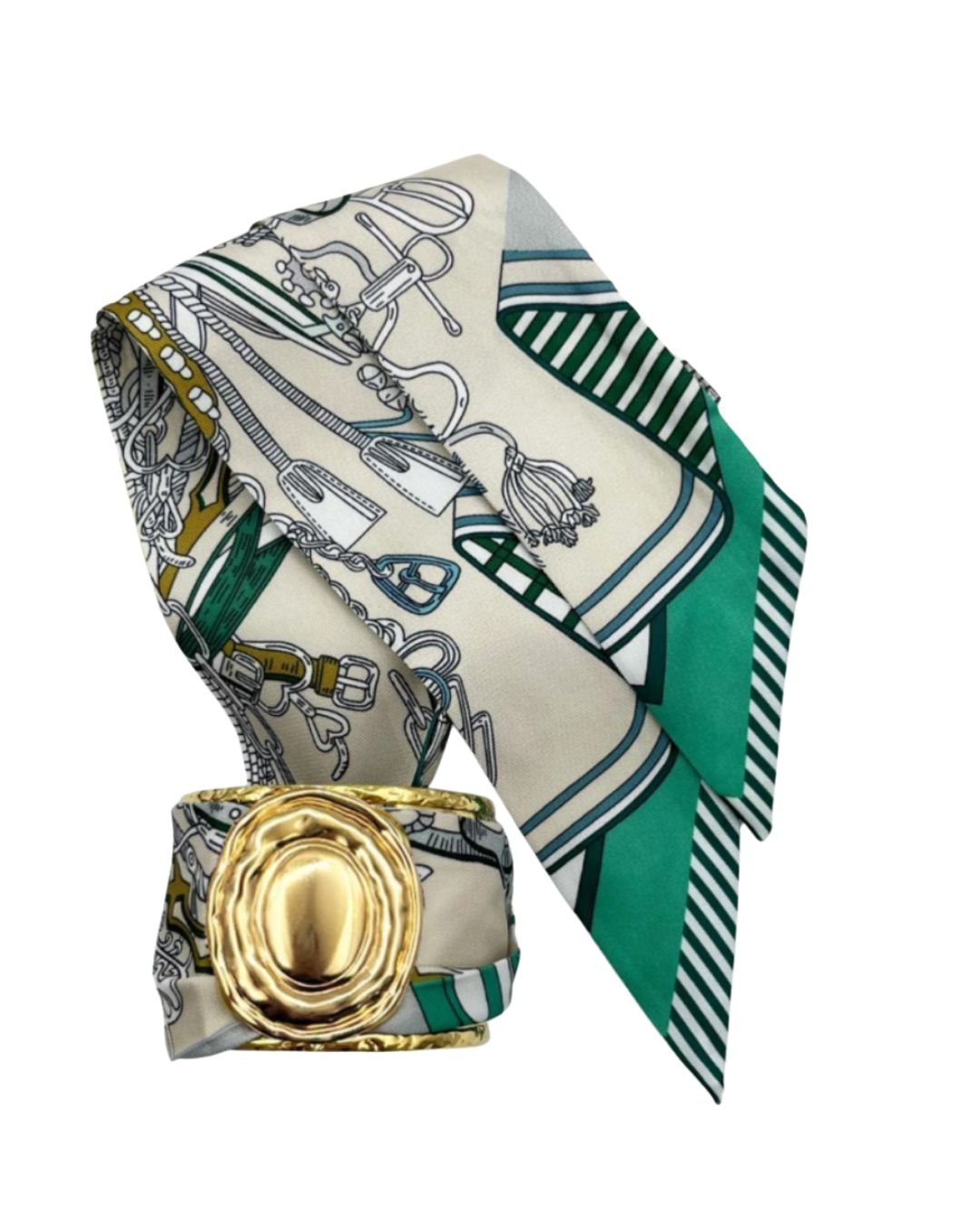 Finley- Large Gold Scarf Cuff - Abbies Place