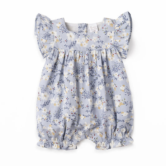 Floral Baby Romper – Soft Cotton One-Piece with Ruffles - Abbies Place