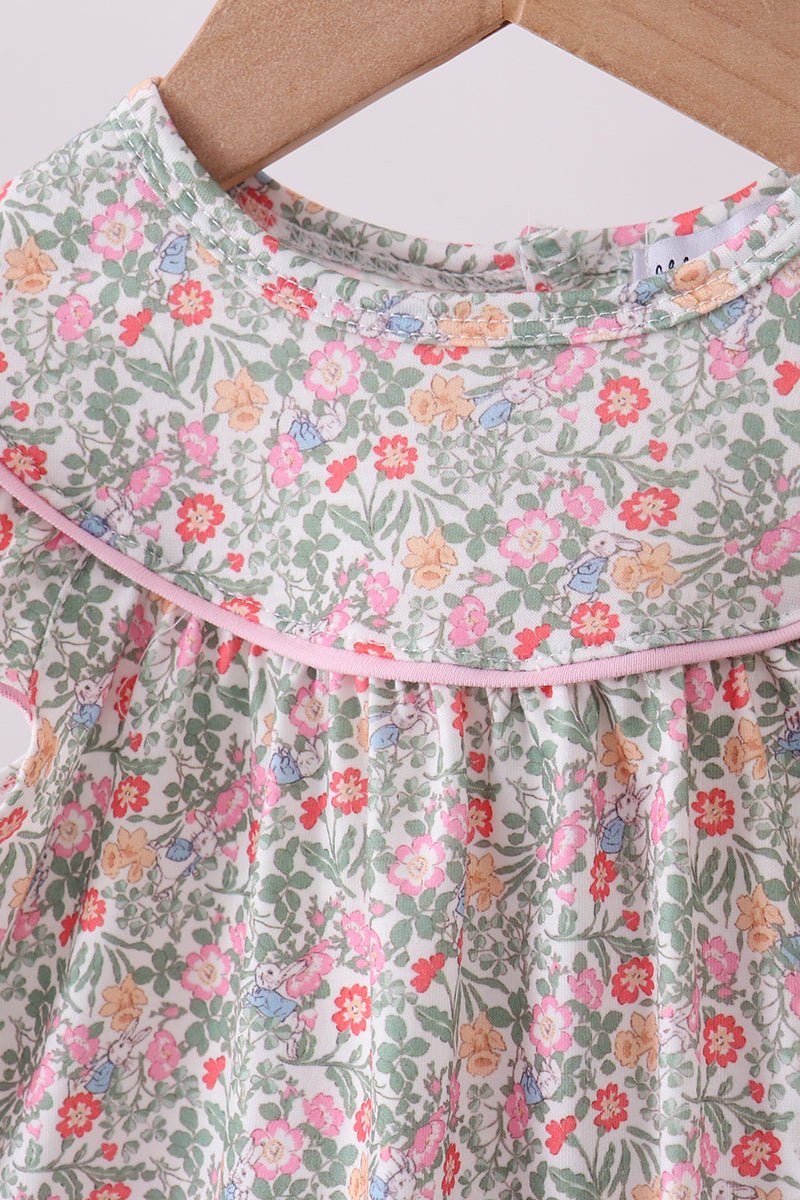 Floral bunny applique ruffle bloomer set - Abbies Place