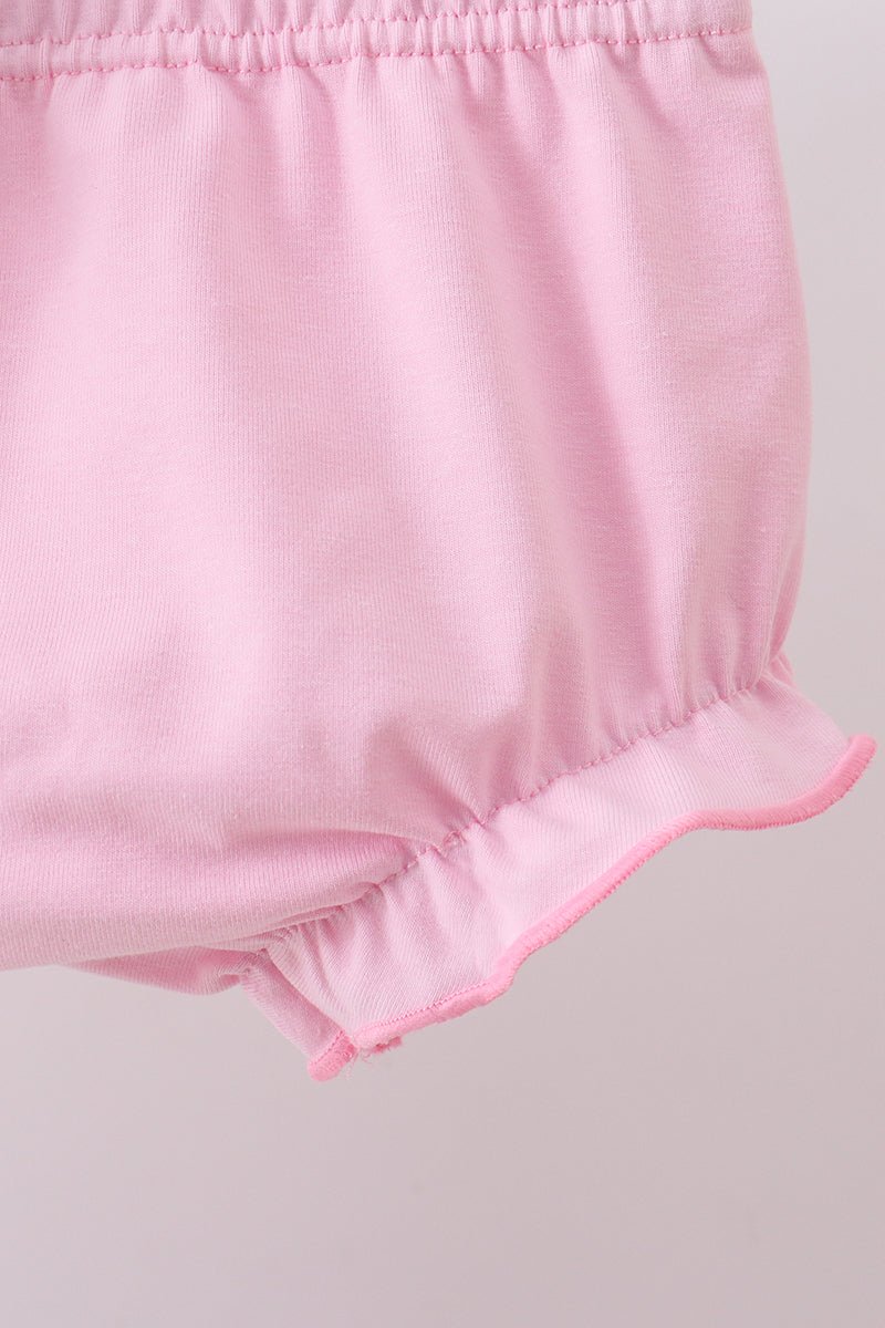 Floral bunny applique ruffle bloomer set - Abbies Place