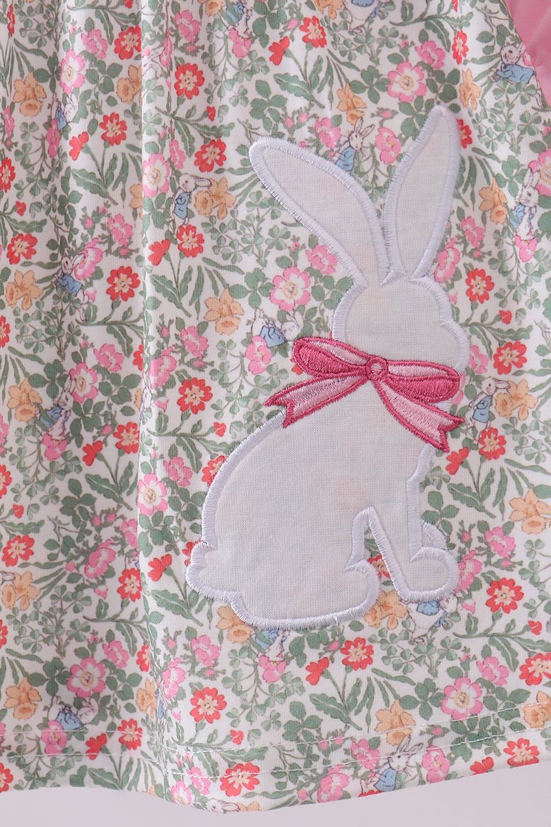 Floral bunny applique ruffle bloomer set - Abbies Place