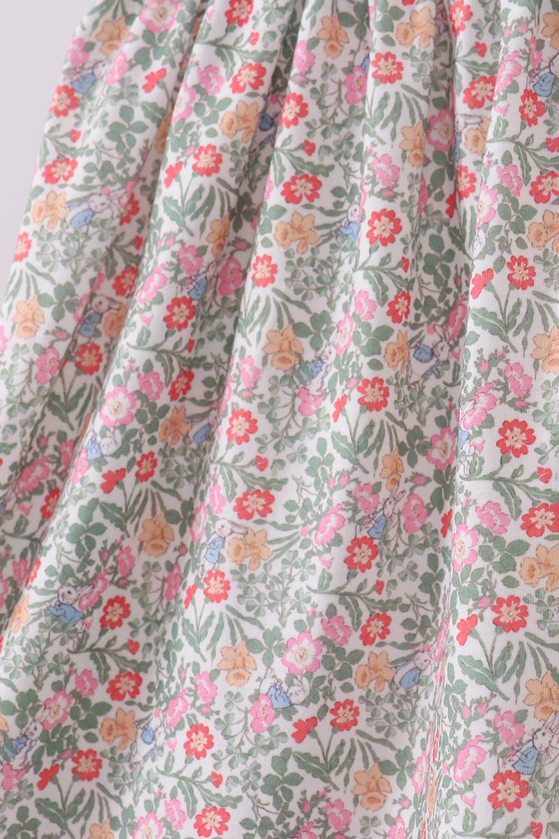 Floral bunny applique ruffle dress - Abbies Place