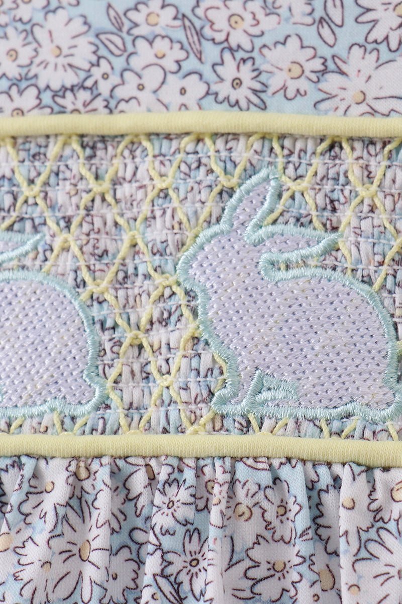 Floral bunny smocked dress - Abbies Place