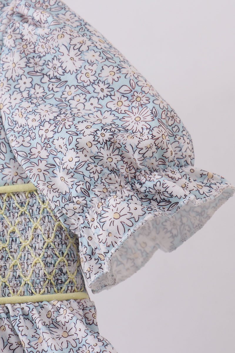 Floral bunny smocked dress - Abbies Place