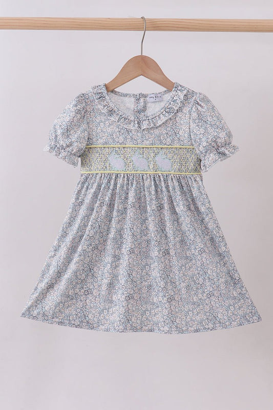 Floral bunny smocked dress - Abbies Place