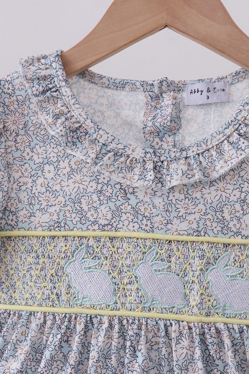 Floral bunny smocked dress - Abbies Place
