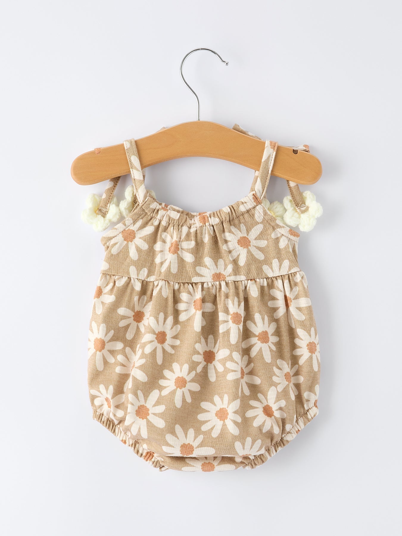 Floral Daisy Baby Girl Spaghetti Strap Romper - Abbies Place