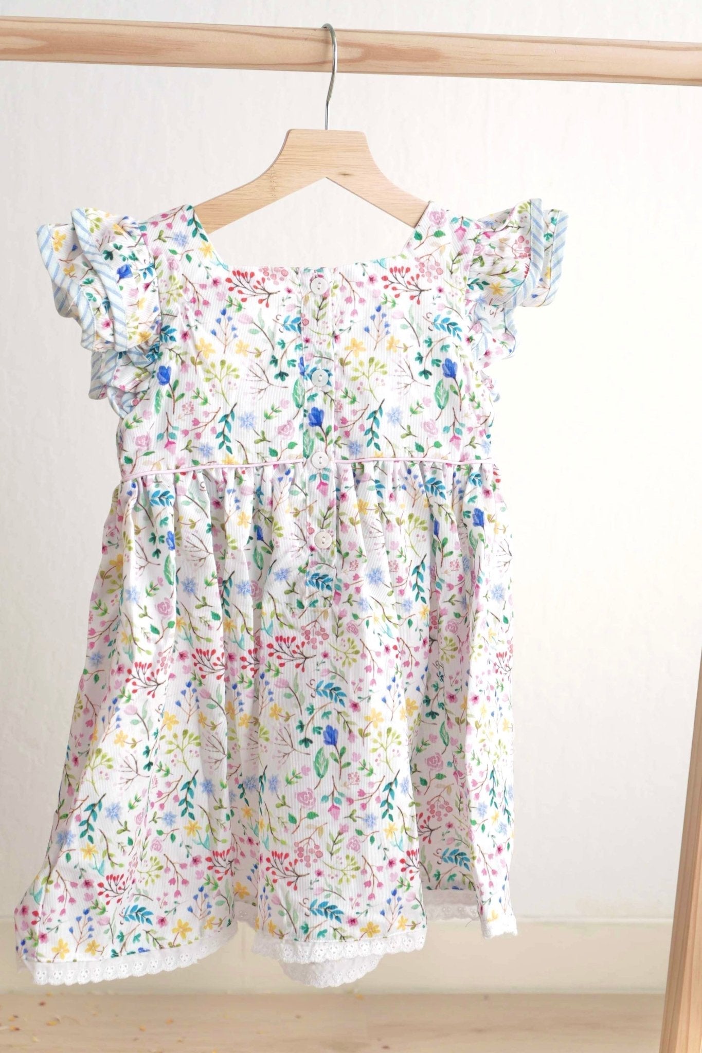 Floral easter bunny hand-smocked dress - Abbies Place