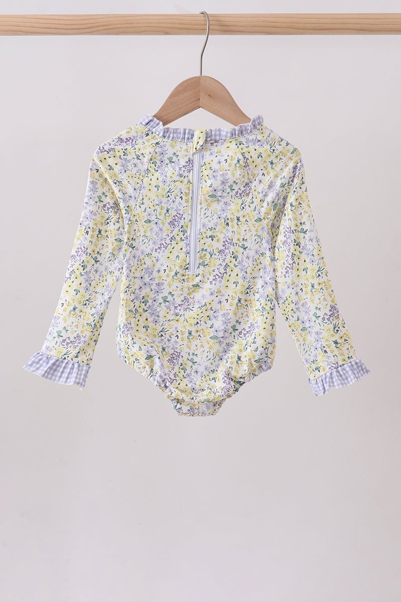 Floral mermaid applique rashguard - Abbies Place