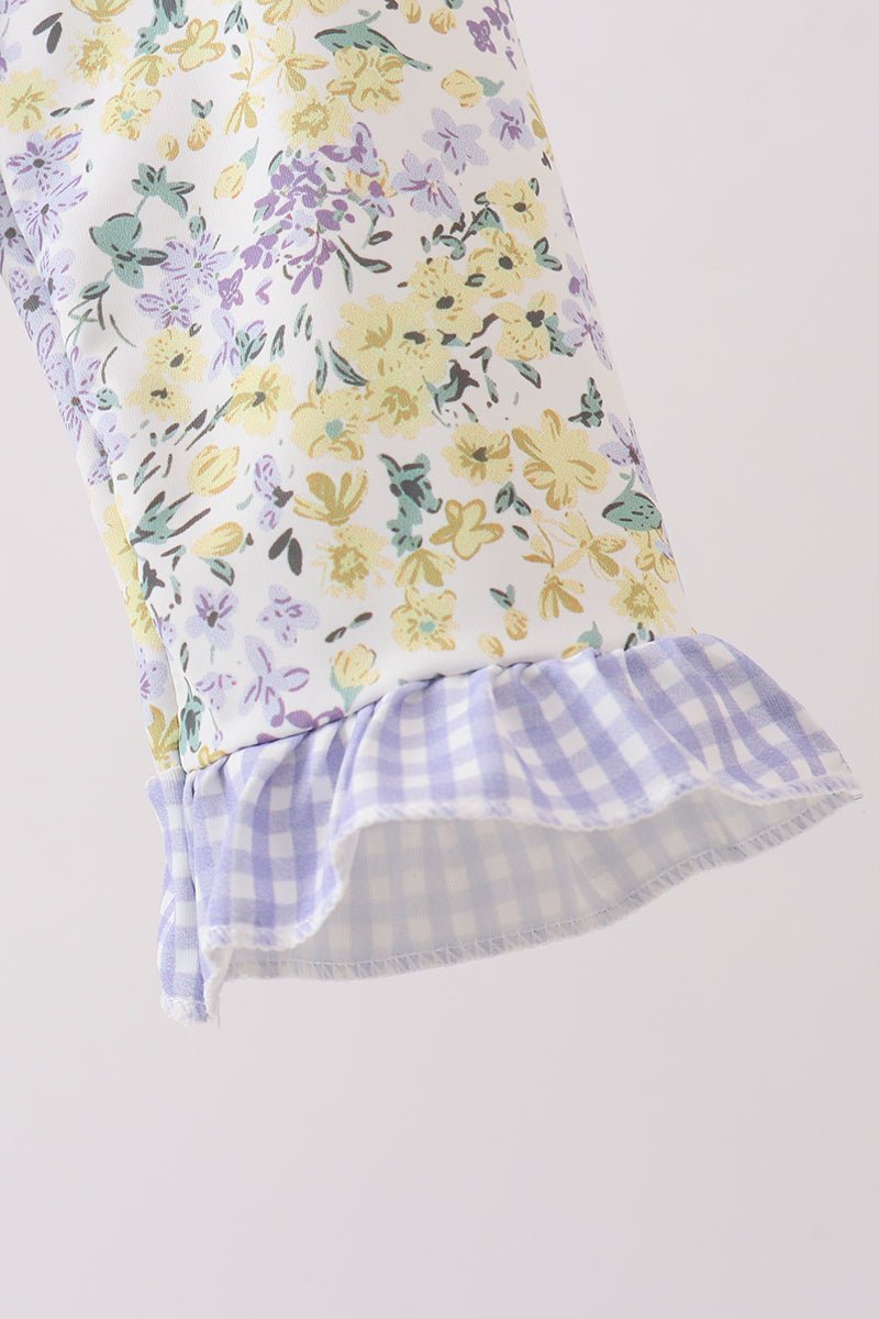 Floral mermaid applique rashguard - Abbies Place