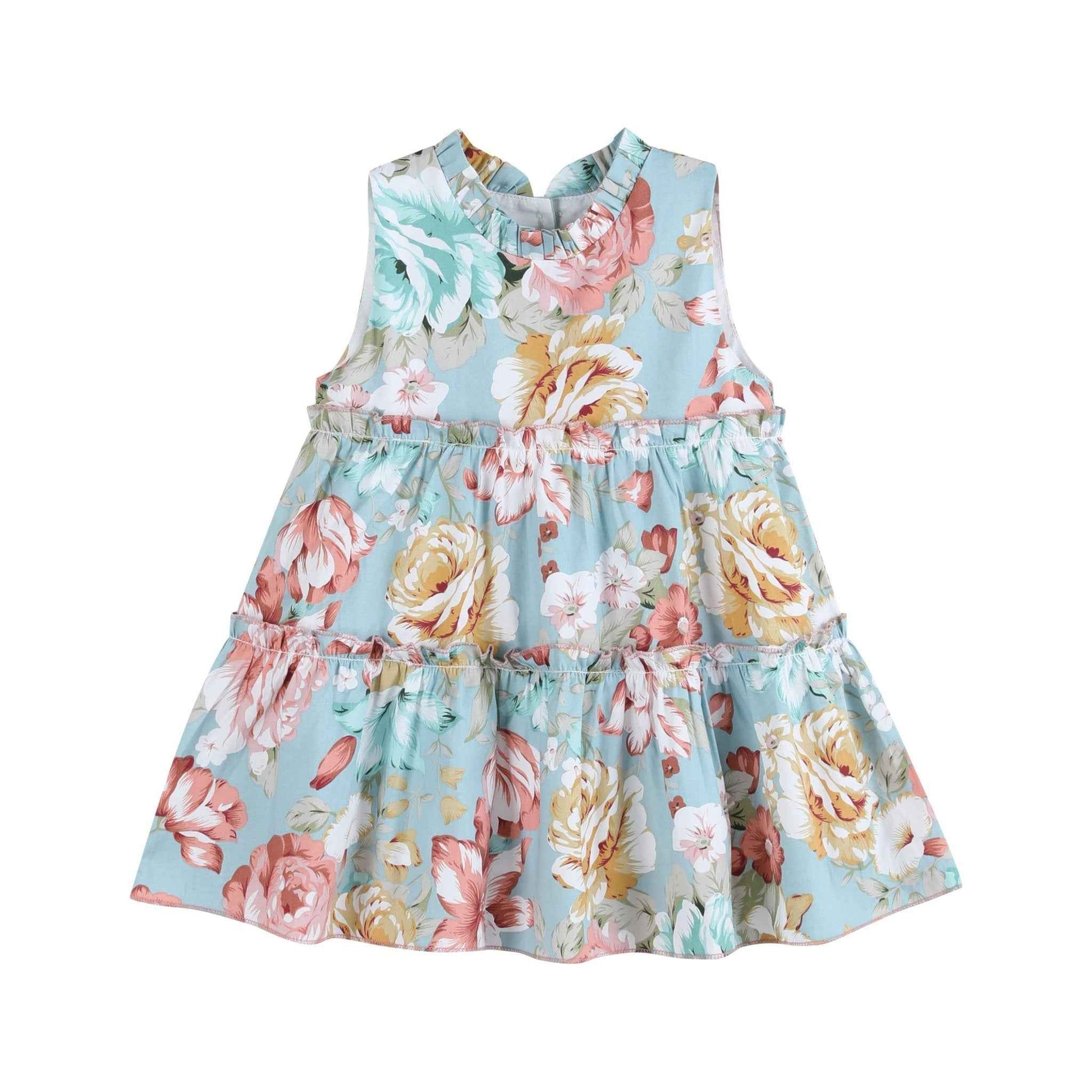 Floral Print Ruffle Tiered Dress - Abbies Place