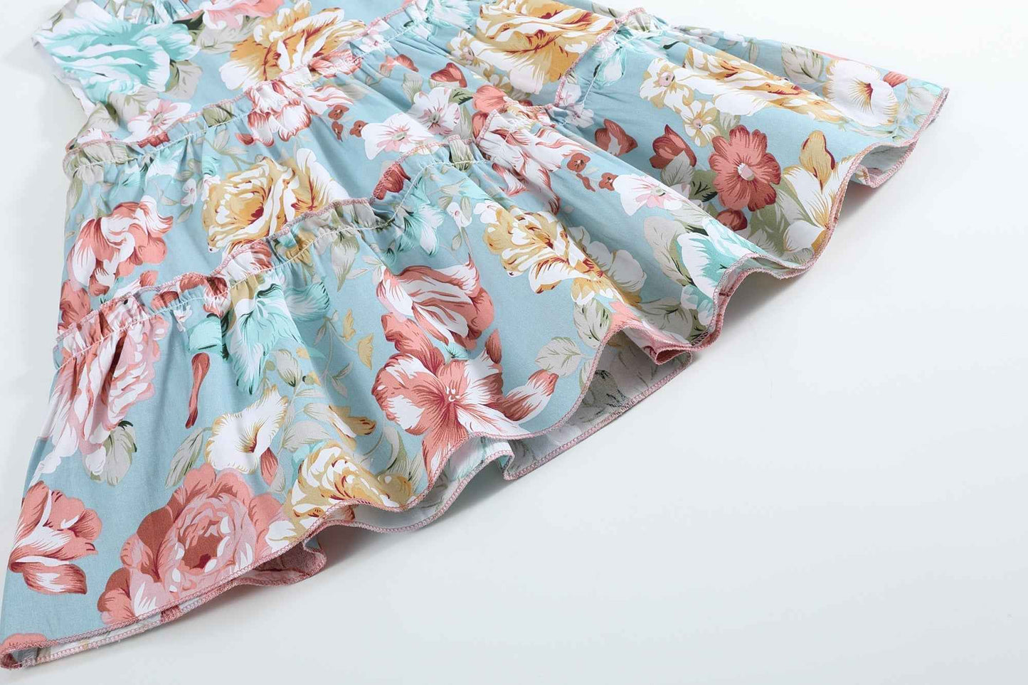 Floral Print Ruffle Tiered Dress - Abbies Place