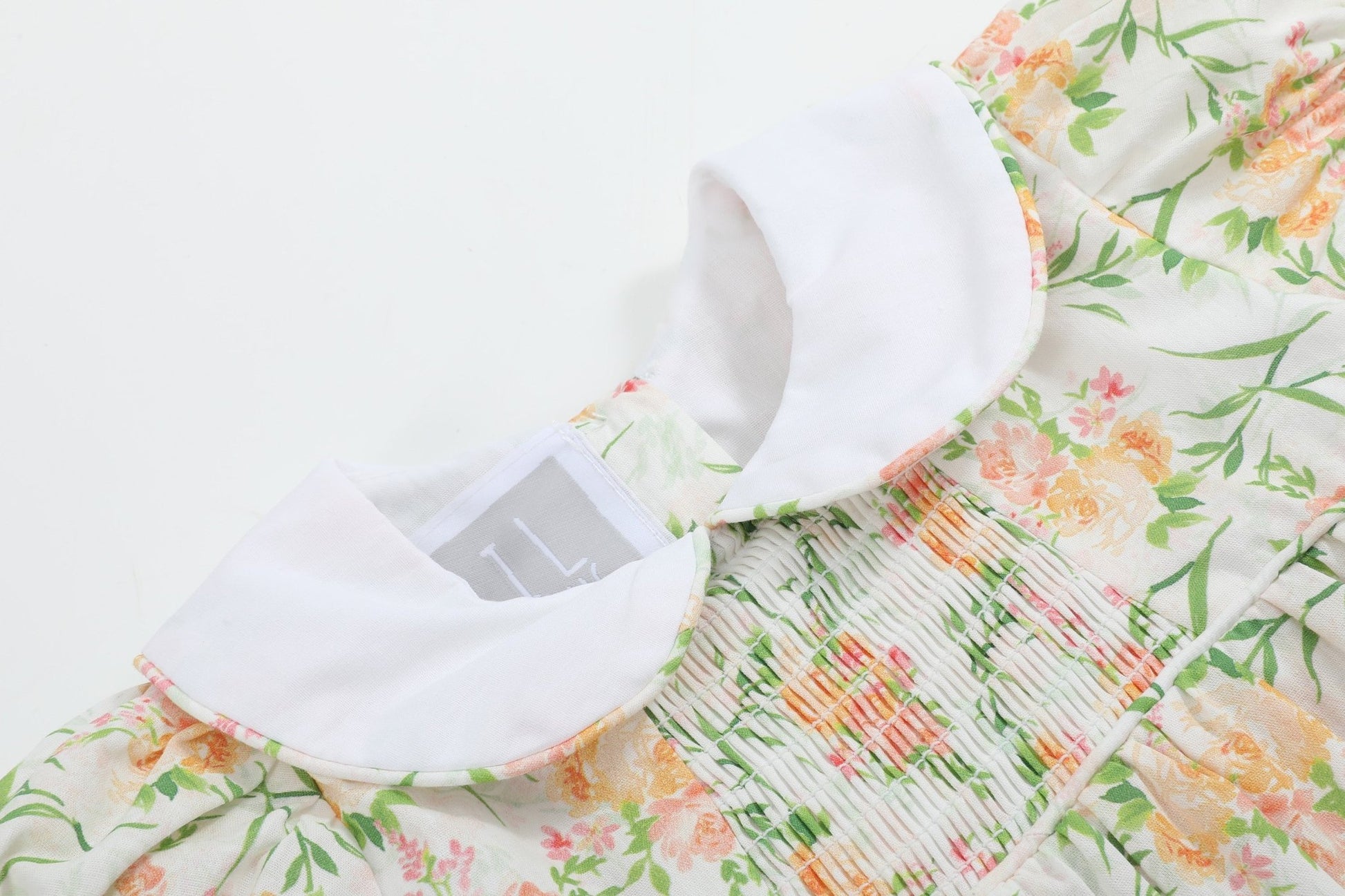 Floral Smocked Collared Bubble Romper - Abbies Place