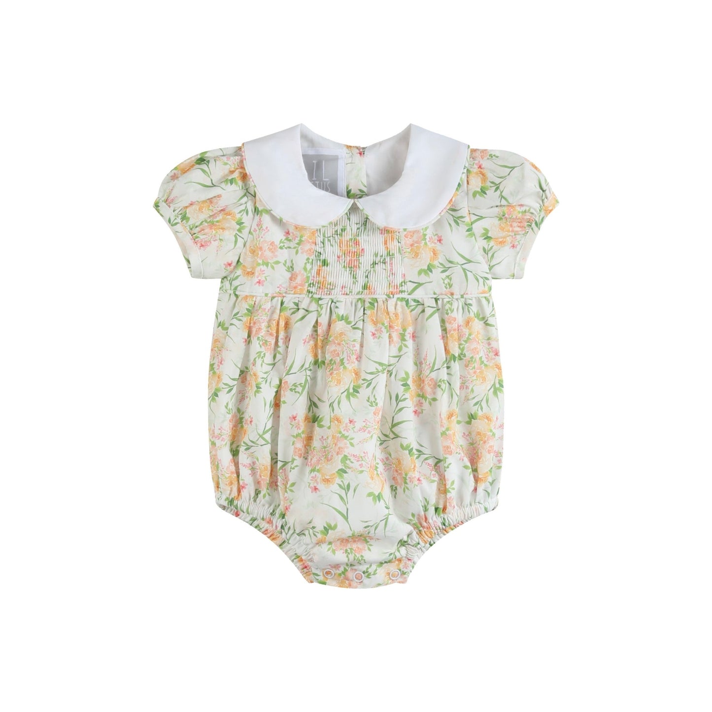 Floral Smocked Collared Bubble Romper - Abbies Place