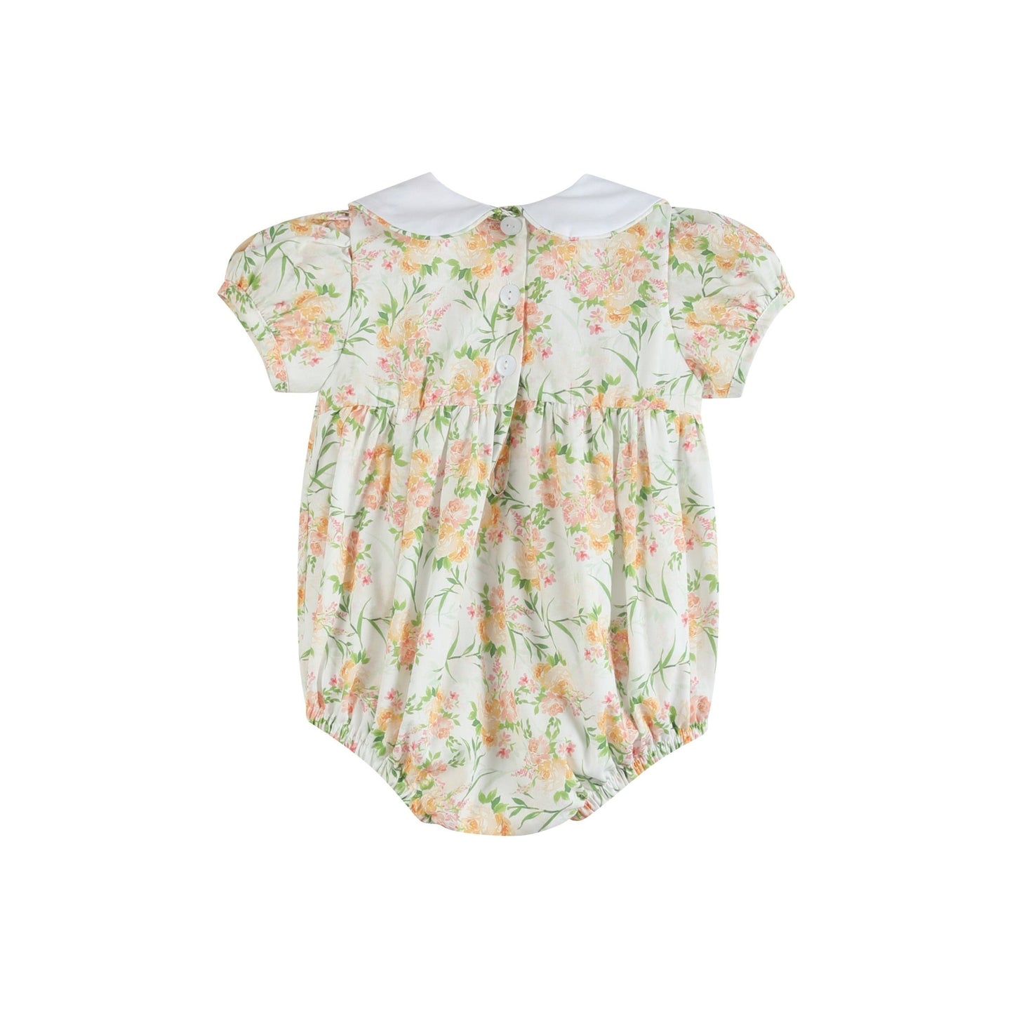 Floral Smocked Collared Bubble Romper - Abbies Place